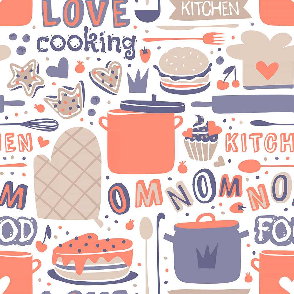  Cooking seamless pattern retro style Illustrations 