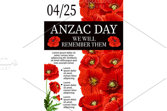 Anzac Day Lest We Forget Remembrance Vector Poster