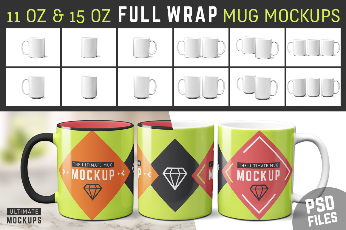 Download 11 oz & 15 oz Mug Mockup Templates ~ Product Mockups ~ Creative Market