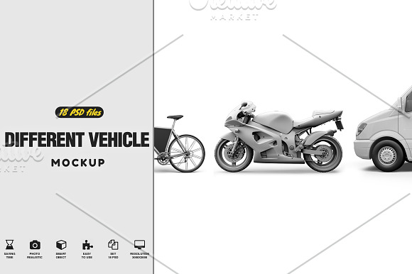 Download 18 Different Vehicle Mock-up