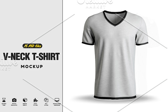 Download V-neck T-Shirt Mock-up