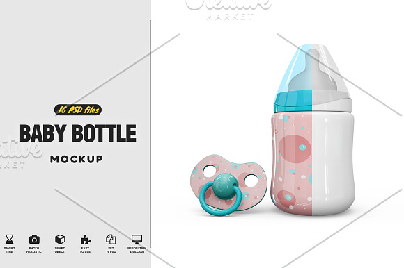 Download Baby Bottle and Pacifier Vol2 Mockup