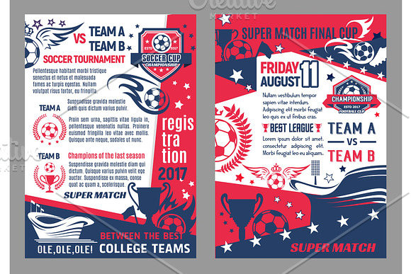 Vector Soccer Football Championship Posters