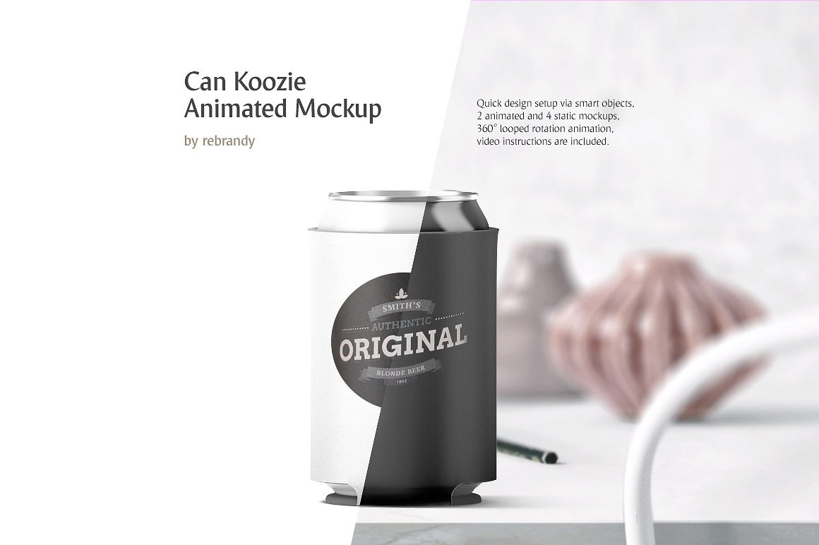 Download Can Koozie Animated Mockup ~ Product Mockups ~ Creative Market