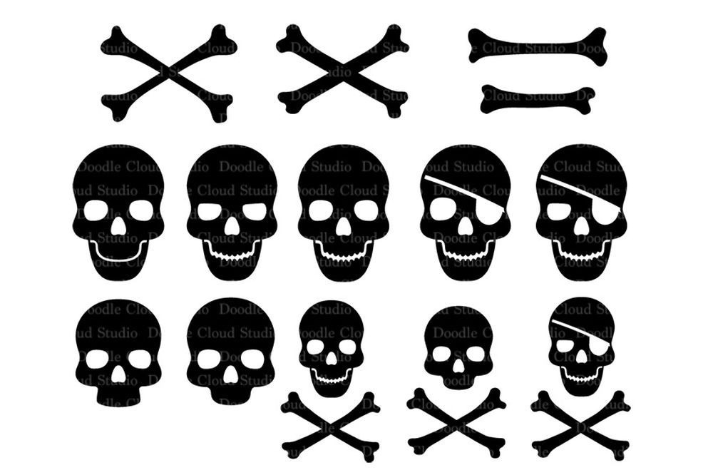 Download Skull and Cross Bones SVG files ~ Illustrations ~ Creative ...