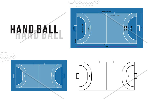 Handball Court Vector Illustration