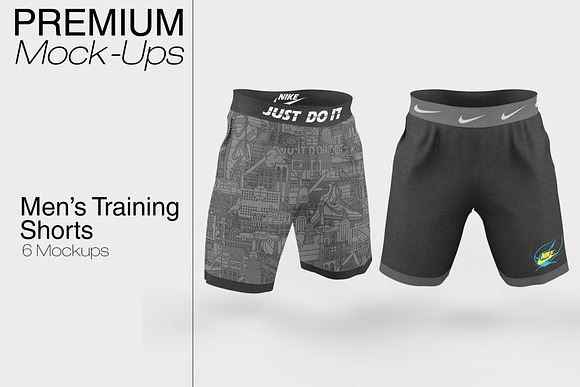 Free Men's Training Shorts Mockup