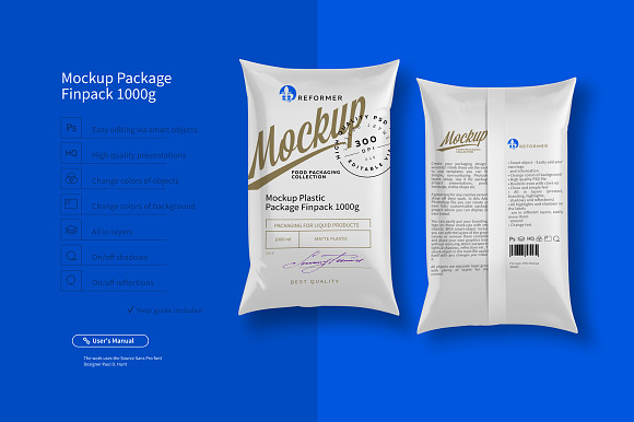Download Mockup Package Finn Pack 1000g