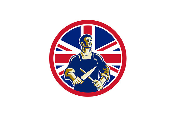 British Butcher Union Jack Flag Icon