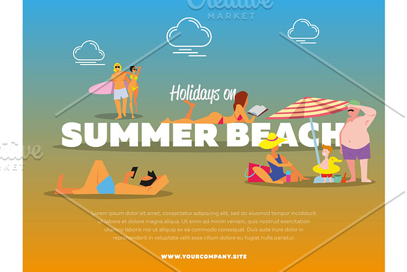 Holidays On Summer Beach Banner