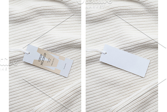 Clothes Label Tag Blank White Mockup