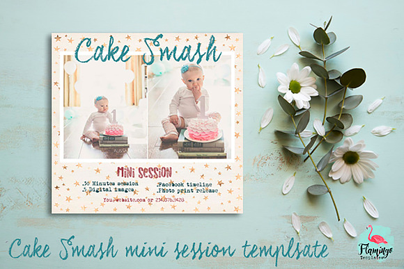 cake smash mini session template  in Social Media Templates
