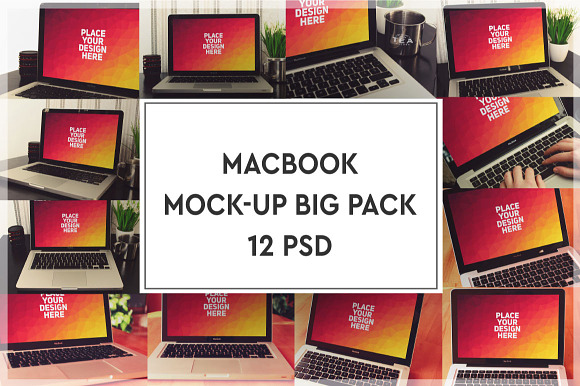 Apple MacBook Mock-up Big Pack Vol.1 in Product Mockups