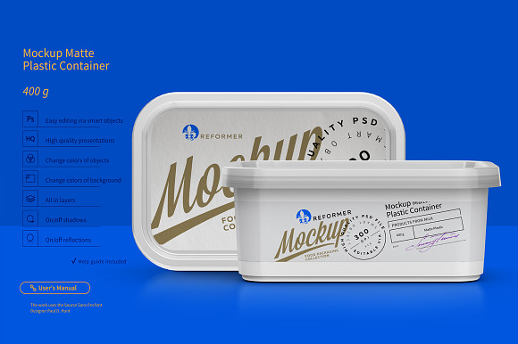 Download 400g Plastic Container Mockup