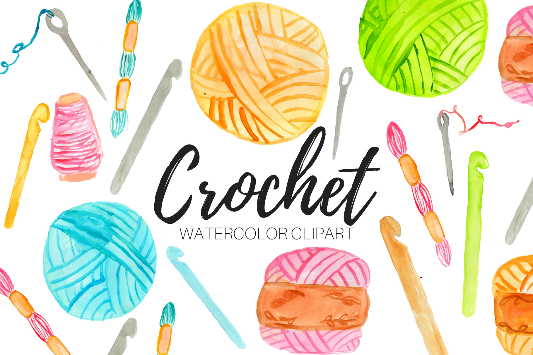 Watercolor Crochet Clipart ~ Illustrations ~ Creative Market
