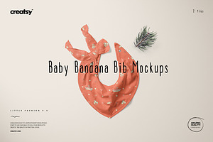 Baby Bandana Bib Mockup Set PSD