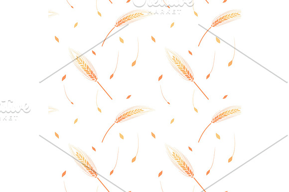 Vector Seamless Pattern Illustration Ears Of Wheat