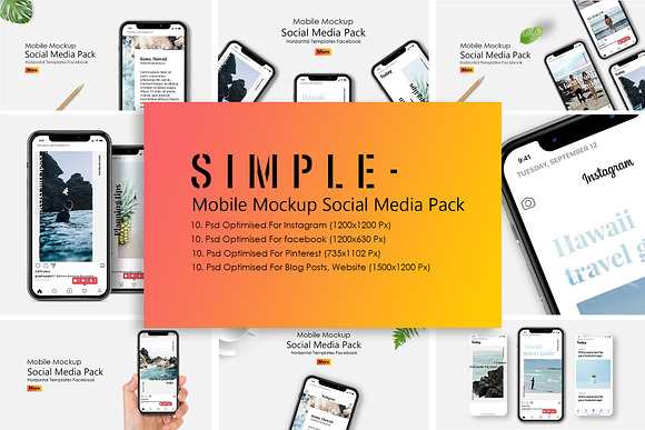 Download IPhone X Mockup Social Media Pack