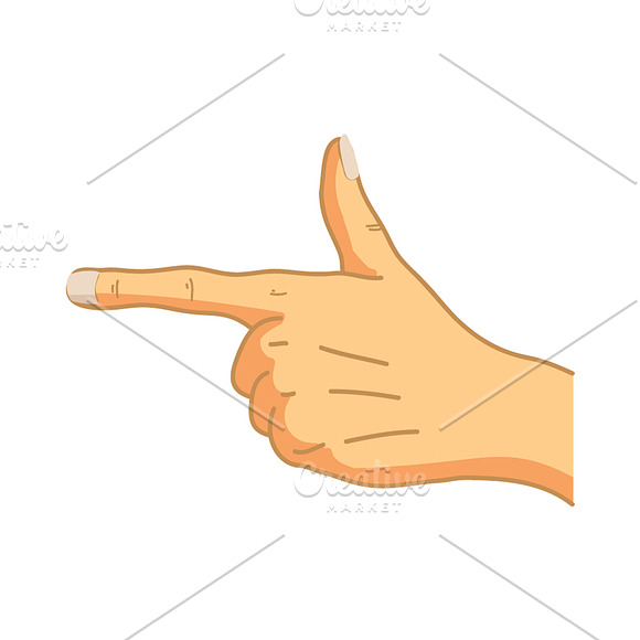 Cartoon Hand In Pointing Gesture