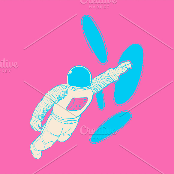 Illustration of an astronaut  in Illustrations