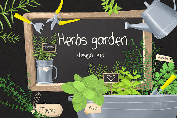Herbs Garden Design Set