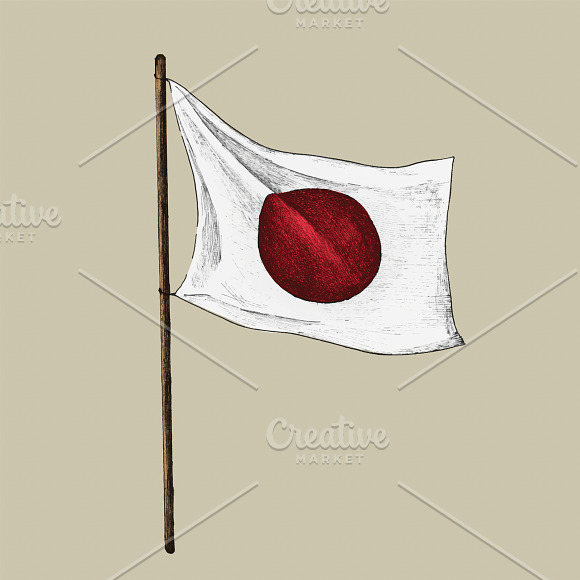 Illustration Of Japanese Flag