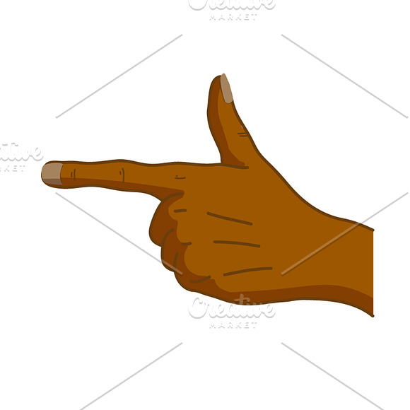 Black Hand In Pointing Gesture