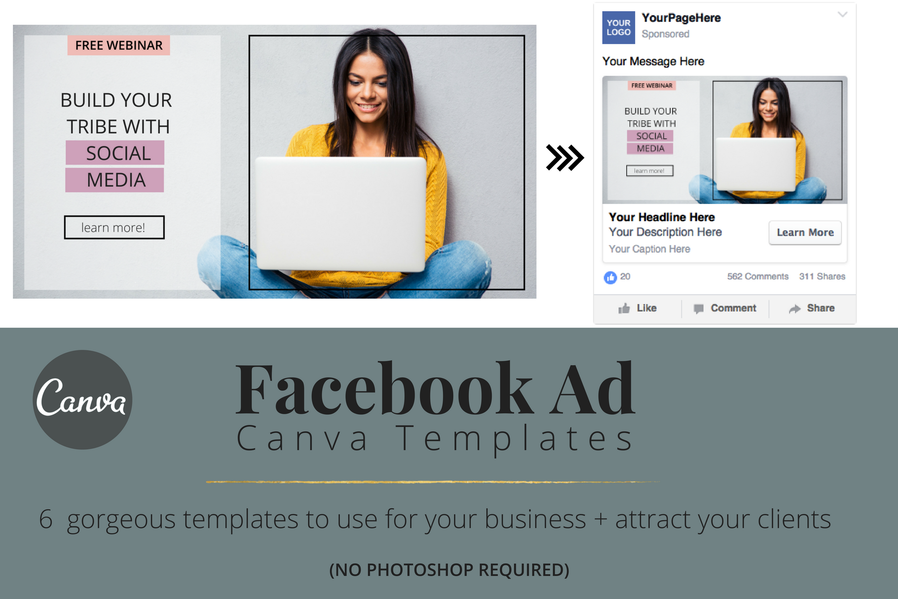 CANVA Facebook Ad Templates Facebook Templates Creative Market