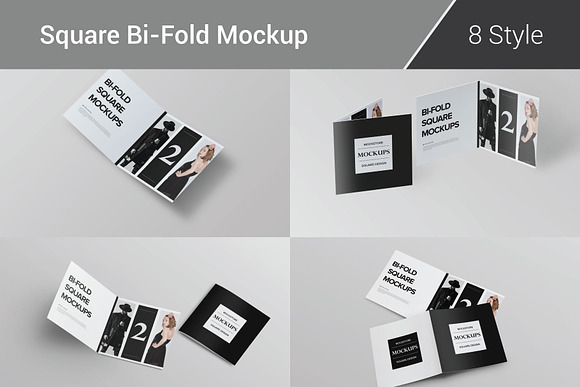 Download Bi-Fold Brochure Mockup 8 Style