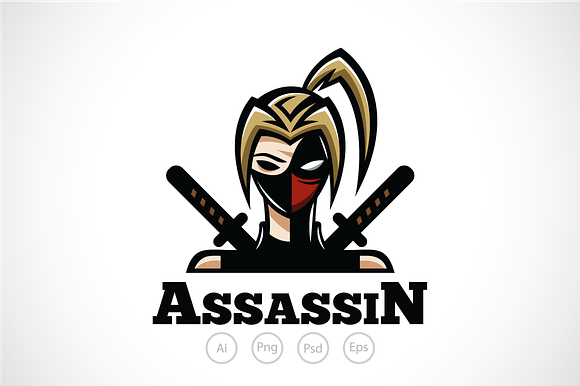 Ninja Girl Logo Template