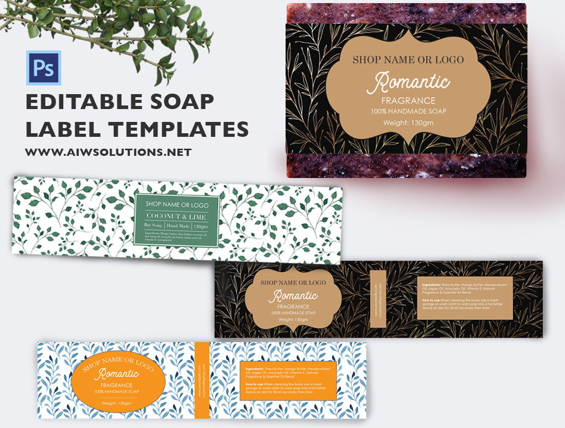 Soap label template id49 ~ Stationery Templates ~ Creative Market