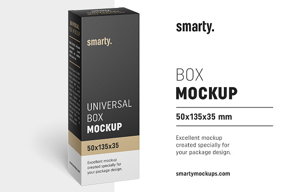 Download Free Download Box Mockup 50x135x35 Mm PSD Mockups.