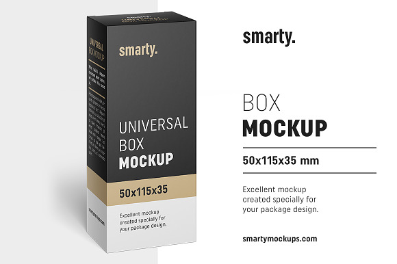 Download Box mockup / 50x115x35 mm