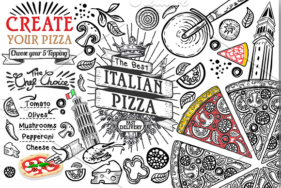 Italian Food Ingredients As Pizza