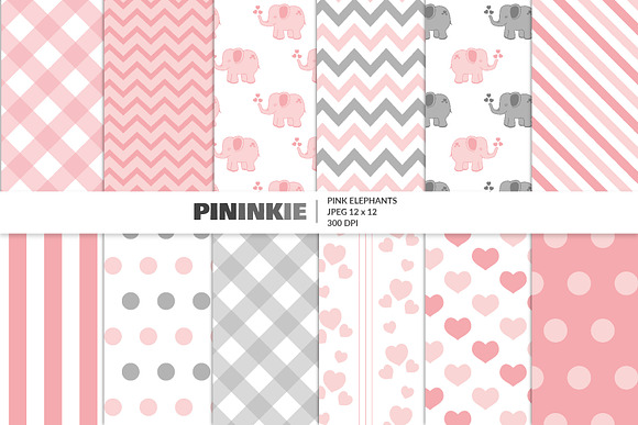 Cute Pink Elephant Patterns