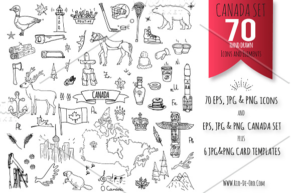 70 CANADA Hand Drawn Elements