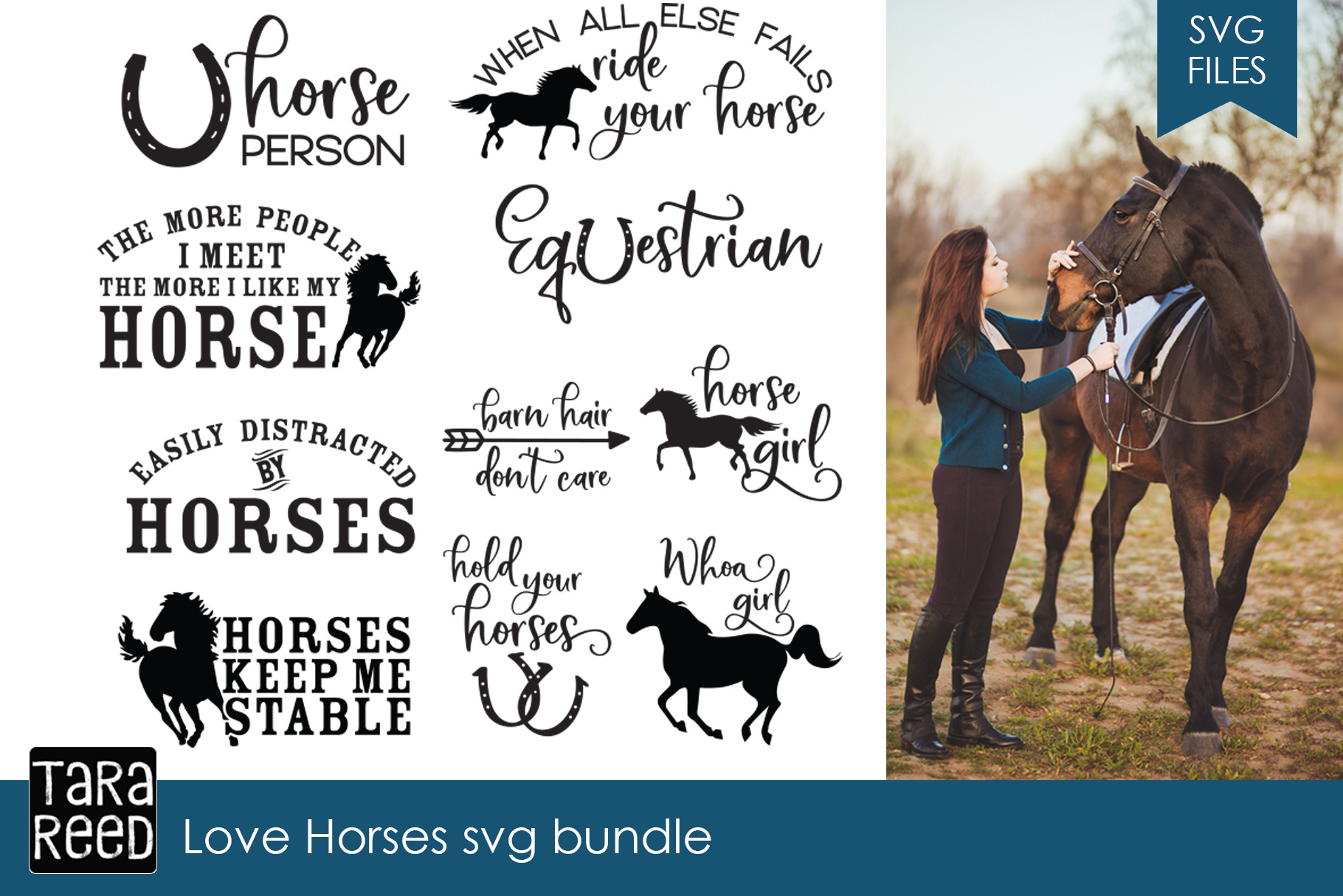 Download Love Horses SVG Bundle ~ Graphics ~ Creative Market