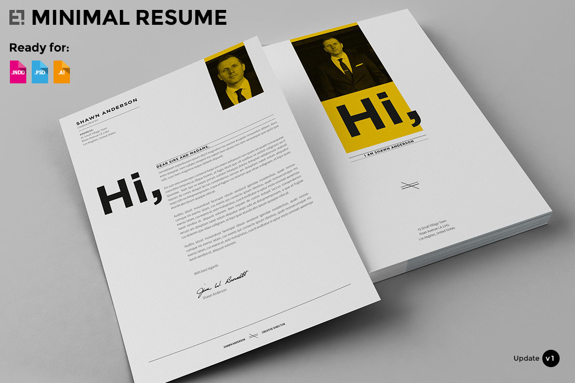 7 Pages Minimal Resume Cv Resume Templates Creative Market