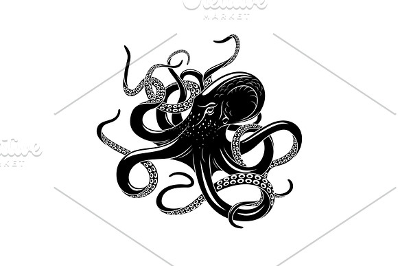 Octopus Icon For Sea Monster Tattoo Design