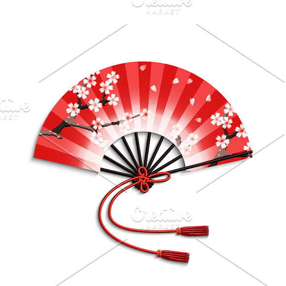 Realistic Japanese Folding Fan