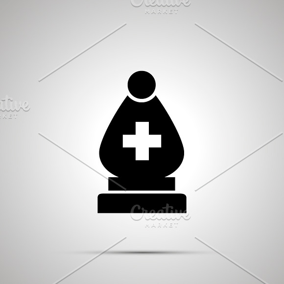 Simple Black Bishop Chess Icon
