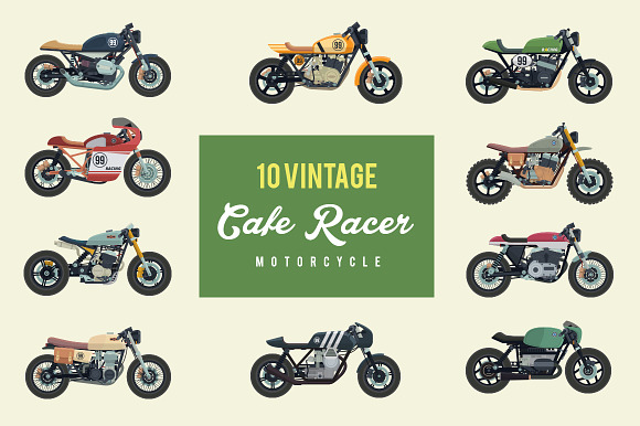 Vintage Cafe Racer Motorcycle Pack