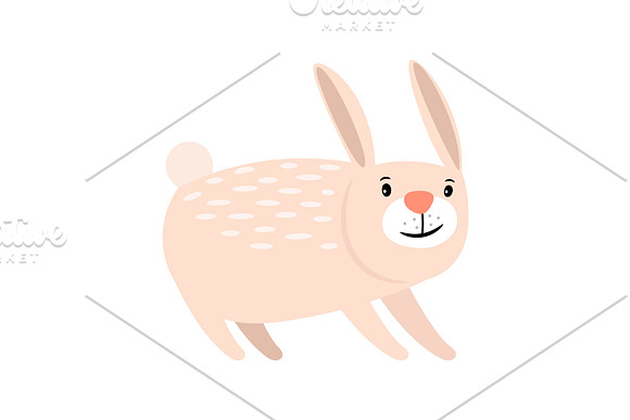 Pink Cartoon Rabbit Icon
