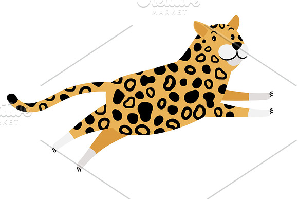 Running Cartoon Leopard Icon