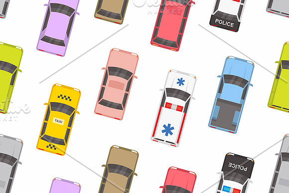 Top View Of Different Cars Pattern