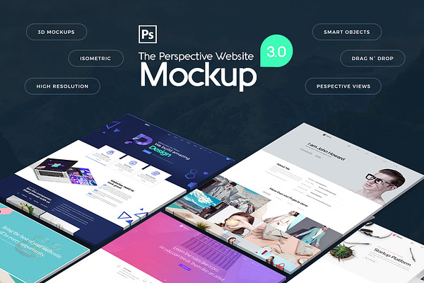 Download The Perspective Website Mockup 3 0 Psd Mockup Download Free Mockups Psd Template PSD Mockup Templates