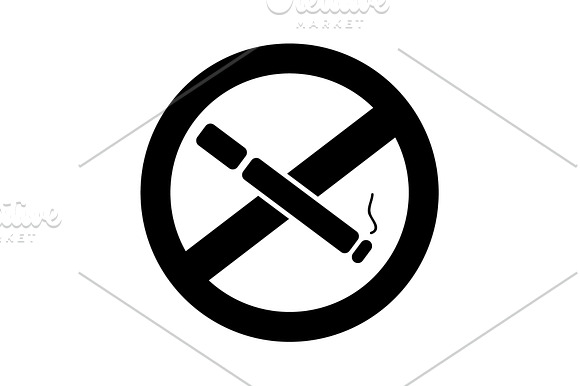 No Smoking Sign Vector Black