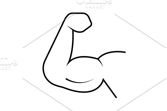 Strong Icon Muscles Black On White