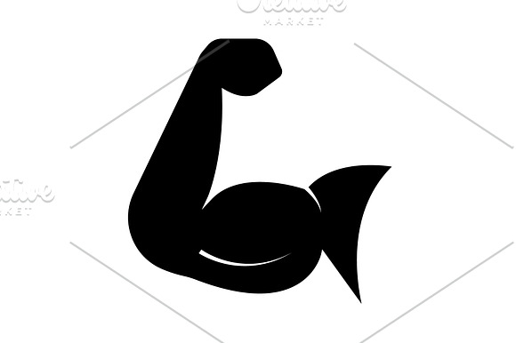 Strong Icon Muscles Black On White