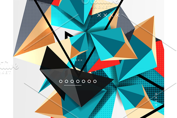 3D Polygonal Elements Abstract Background